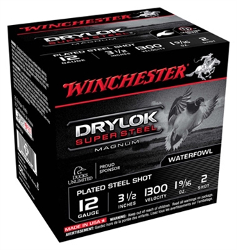 Picture of Winchester Ammo Drylok Super Steel Magnum 12Gauge 3.50" 1 9/16oz 2Shot 25 Per Box/10 Case XSM12L2