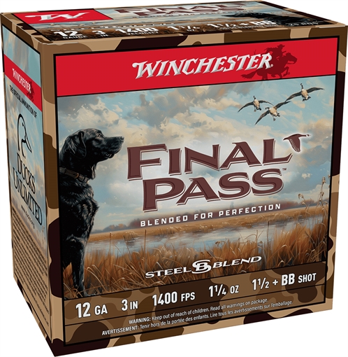 Picture of Winchester Final Pass Shotgun Ammo 12 ga. 3 in. 1 1/4 oz. BB & 1.5 Blend 25 rd. FP123BB15