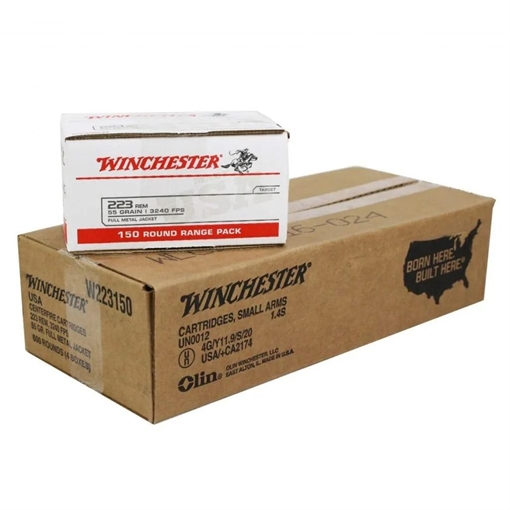 Picture of Winchester Lake City Rifle Ammunition .223 Rem 55 gr. FMJ 600/ct Case (4-150 round boxes) W223150C