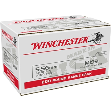 Picture of Winchester Ammo USA M193 5.56x45mmNATO 55gr Full Metal Jacket 200 Per Bx/4 Case *Value Pack WM193200