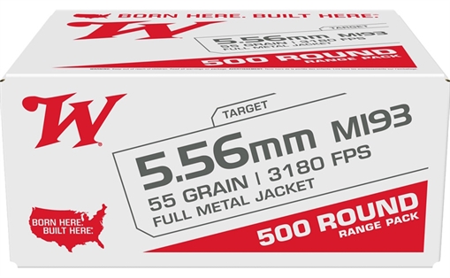 Picture of Winchester USA Lake City M193 Rifle Ammunition 5.56mm 55 gr. FMJ 3240 fps 500/ct (Bulk Box) WM193500