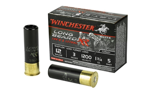 Picture of Winchester Ammunition Long Beard XR, 12 Gauge, 3" Chamber, #5, 1.75 oz, Shotshell Shot-Lok with Lead Shot, 10 Round Box STLB1235