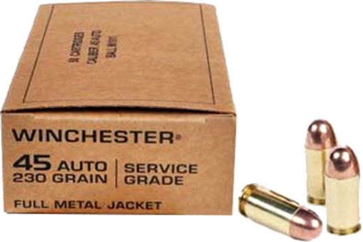 Picture of Winchester Ammo USA Service Grade 45ACP 230gr Full Metal Jacket 50 Per Box/10 Case SG45W