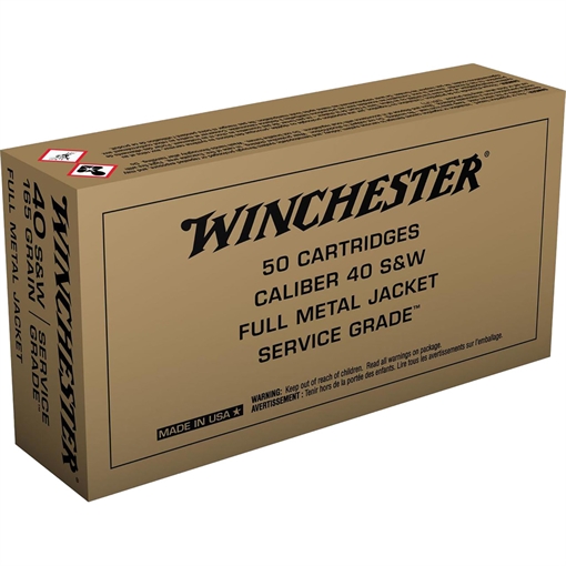Picture of Winchester Ammo Service Grade 40S&W 165gr Full Metal Jacket Flat Nose 50 Per Box/10 Case SG40W