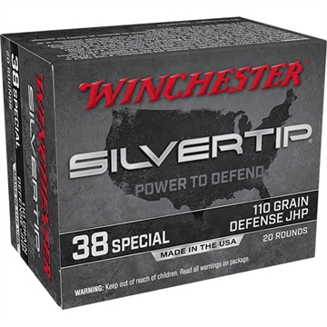 Picture of Winchester Ammo Silvertip 38Special 110gr Silvertip Jacket Hollow Point 20 Per Box/10 Case W38ST