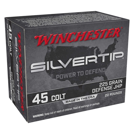 Picture of Winchester Ammunition Silvertip, 45 Long Colt, 225 Grain, Jacketed Hollow Point Bullet, 20 Round Box W45CST