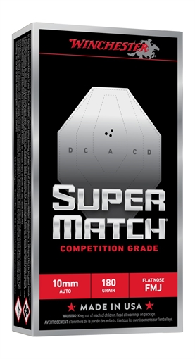 Picture of WINCHESTER AMMUNITION 10 MM AUTO FN SUPER MATCH 180 GR 50 SM10FN180 SM10FN180