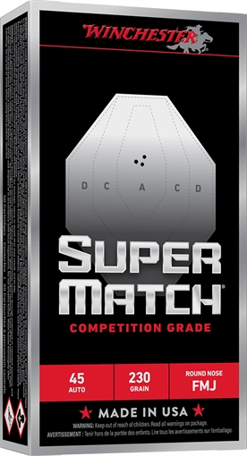 Picture of WINCHESTER AMMUNITION 45 AUTO RN SUPER MATCH 230 GR 50 SM45RN230 SM45RN230