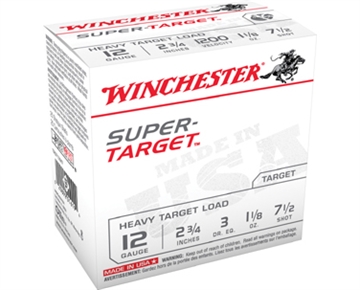 Picture of Winchester Ammunition Super Target, Heavy Target Load, 12 Gauge 2.75", #7.5, 1 1/8 oz, 25 Round Box TRGT12M7