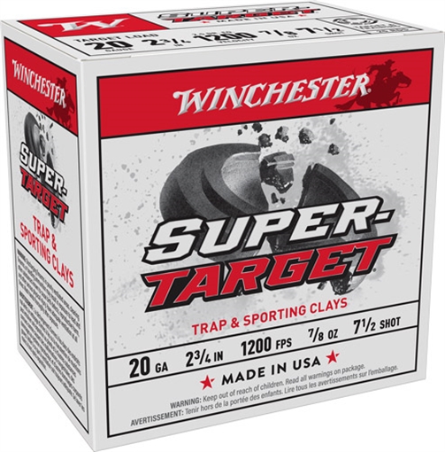 Picture of WINCHESTER SUPER TARGET 20GA 2.75" 7/8OZ #7.5 250RD CASE TRGT207