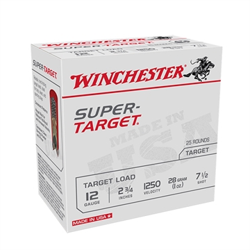 Picture of Winchester Ammunition SUPER-TARGET, TARGET LOAD, 12 Gauge 2.75", #7.5, 1 oz, Shotshell, 25 Round Box TRGT12507