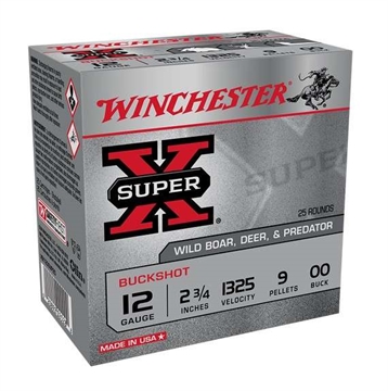 Picture of WINCHESTER SUPER X 12G 2-3/4" 00BK 25RD BX 250RD CASE XB1200VP25