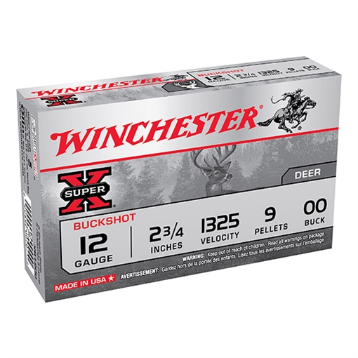 Picture of Winchester Ammo Super X 12Gauge 2.75" 18Pellets 00Buck Shot 15 Per Box/10 Case *Value Pack XB1200VP