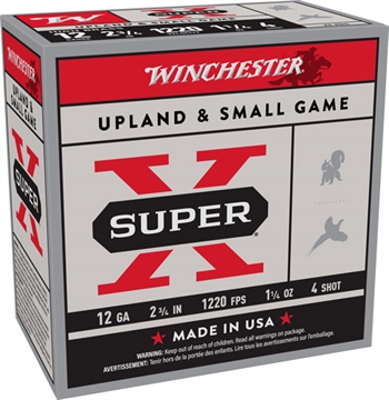 Picture of Winchester Ammo Super X Game Load High Brass 12Gauge 2.75" 1 1/4oz 4Shot 25 Per Box/10 Case *Pheasant X12P4