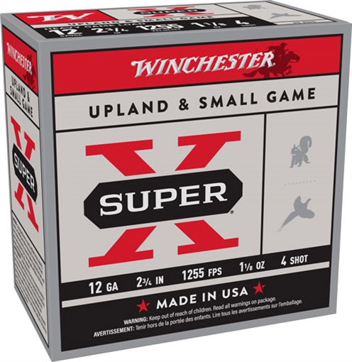 Picture of WINCHESTER SUPER-X 12GA 2.75" 1-1/8OZ #4 1255FPS 250RD CASE XU12H4