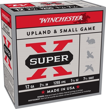 Picture of WINCHESTER SUPER-X 12GA 2.75" 1-1/8OZ #7.5 1255FPS 250R CASE XU12H7