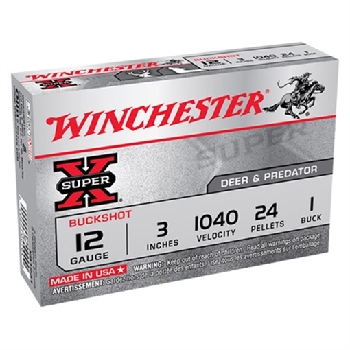Picture of Winchester Ammo Super X 12Gauge 3" 1Buck Shot 5 Per Box/50 Case XB1231