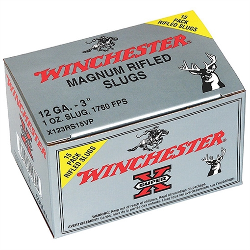 Picture of Winchester Ammo Super X 12Gauge 3" 1oz Rifled Slug Shot 15 Per Box/10 Case X123RS15VP