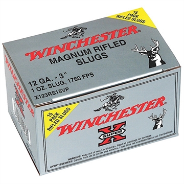 Picture of Winchester Ammo Super X 12Gauge 3" 1oz Rifled Slug Shot 15 Per Box/10 Case X123RS15VP