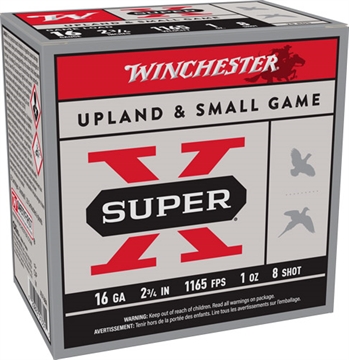 Picture of Winchester Ammo Super X Game Load 16Gauge 2.75" 1oz 8Shot 25 Per Box/10 Case XU168