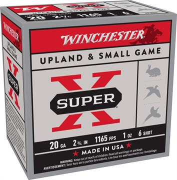 Picture of WINCHESTER SUPER-X 20GA 2.75" 1OZ #6 1165FPS 250RD CASE LOT XU20H6