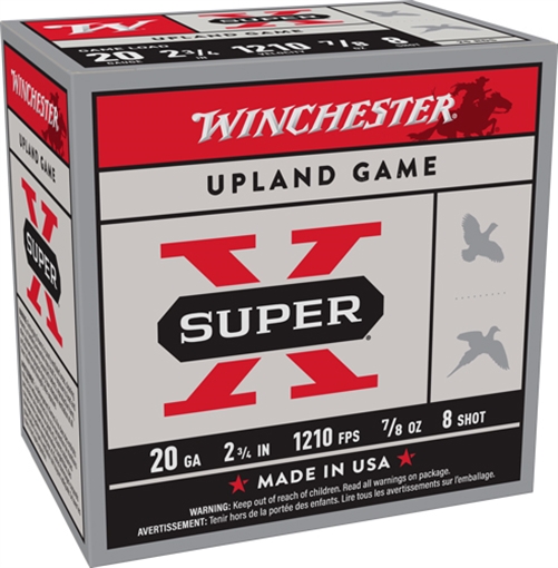 Picture of WINCHESTER SUPER-X 20GA 2.75" 7/8OZ #8 1210FPS 250RD CASE XU208