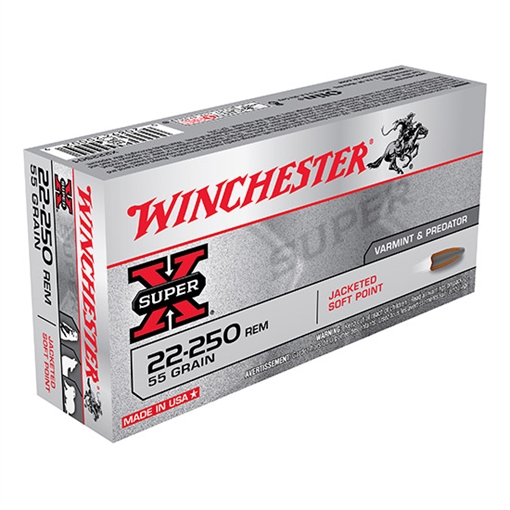 Picture of Winchester Ammo Super X 22-250Rem 55gr Jacketed Soft Point 20 Per Box/10 Case X222501