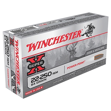 Picture of Winchester Power Point Rifle Ammunition .22-250 Rem 64 gr. PSP 3500 fps 20/ct X222502