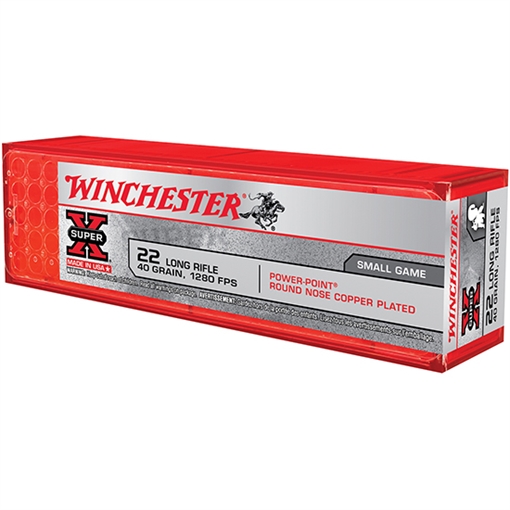 Picture of Winchester Ammo Super X 22LR 40gr Power Point Copper Plated 100 Per Box/20 Case X22LRPP1