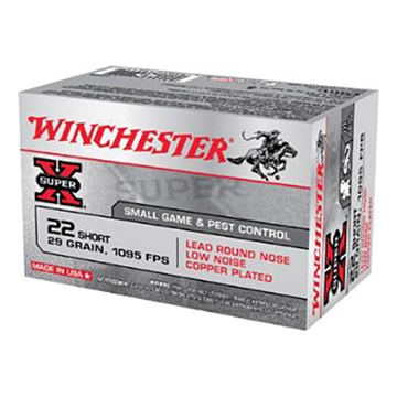 Picture of Winchester Ammo Super X 22Short 29gr Lead Round Nose Low Noise Copper Plated 50 Per Box/100 Case X22S