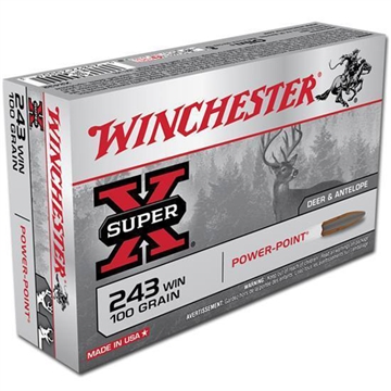 Picture of Winchester Ammunition Super-X, 243WIN, 100 Grain, Power Point, 20 Round Box X2432A1
