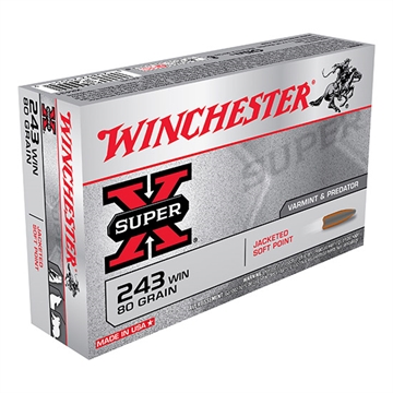 Picture of Winchester Ammunition Super-X, 243WIN, 80 Grain, Jacketed Soft Point, 20 Round Box X2431