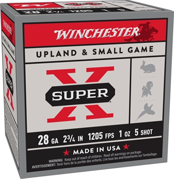 Picture of Winchester Ammo Super X Heavy Game Load High Brass 28Gauge 2.75" 1oz 5Shot 25 Per Box/10 Case X28H5