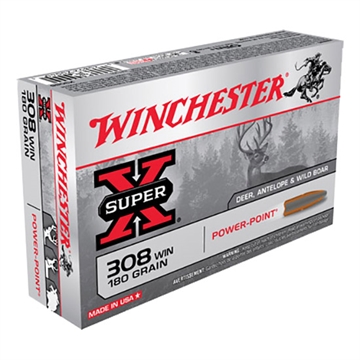 Picture of Winchester Super-X Power Point Rifle Ammunition .308 Win 180 gr. PSP 2620 fps 20/ct X3086