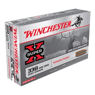 Picture of Winchester Super-X Power Point Rifle Ammunition .338 Win Mag 200 gr. PSP 2960 fps 20/ct X3381