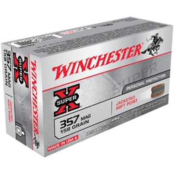 Picture of Winchester Ammunition Super-X, 357 Magnum, 158 Grain, Jacketed Soft Point, 50 Round Box X3575P