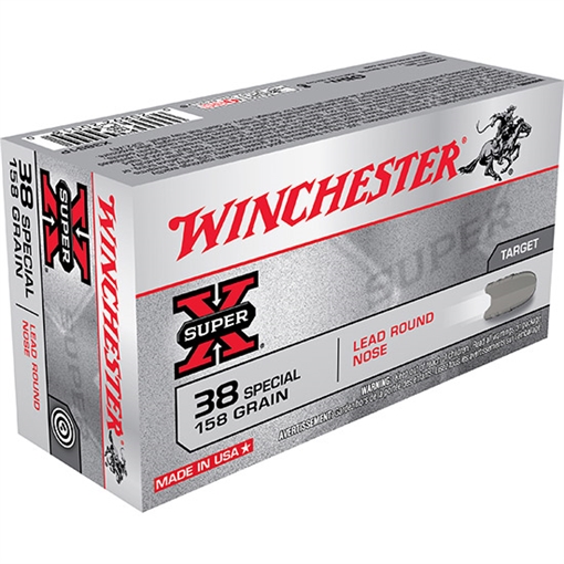 Picture of Winchester Ammo Super X 38Special 158gr Lead Round Nose 50 Per Box/10 Case X38S1P