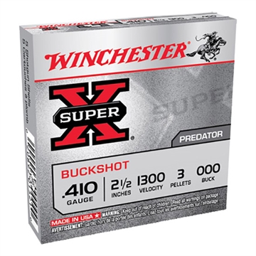 Picture of Winchester Ammo Super X 410Gauge 2.50" 3Pellets 000Buck Shot 5 Per Box/50 Case XB41000