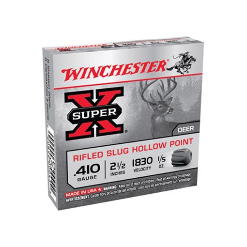 Picture of Winchester Ammo Super X 410Gauge 2.50" 1/5oz Rifled Slug Shot 15 Per Box/10 Case *Value Pack X41RS5VP