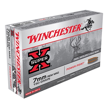 Picture of Winchester Super-X Power Point Rifle Ammunition 7mm Rem Mag 150 gr. PSP 3090 fps 20/ct X7MMR1