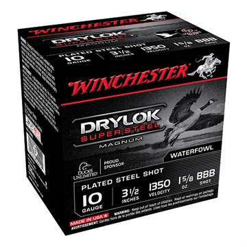 Picture of Winchester Ammo Drylok Super Steel Magnum 10Gauge 3.50" 1 5/8oz BBBShot 25 Per Box/10 Case XSC10BBB