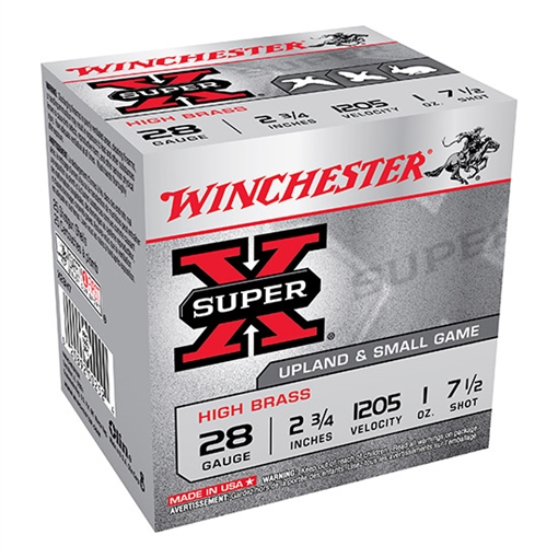 Picture of Winchester Ammo Super X Heavy Game Load High Brass 28Gauge 2.75" 1oz 7.5Shot 25Per Box/10 Case X28H7