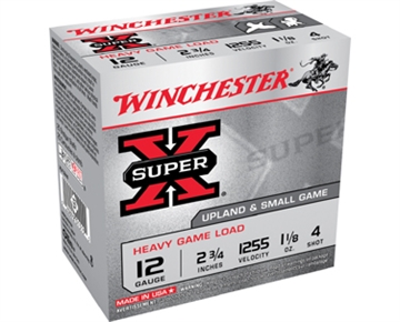 Picture of Winchester Ammo Super X Heavy Game Load 12Gauge 2.75" 1 1/8oz 4Shot 25 Per Box/10 Case XU12H4