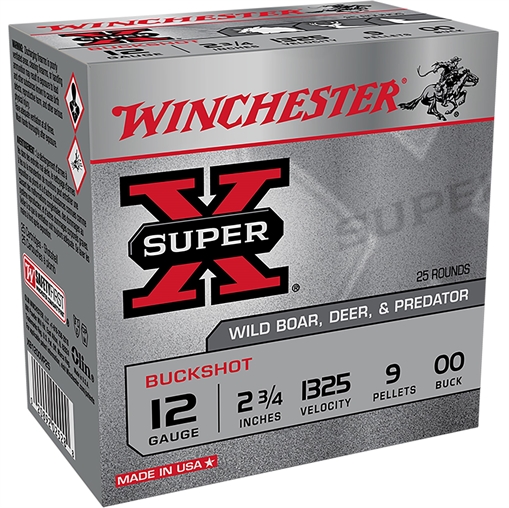 Picture of WINCHESTER AMMUNITION 12 GA 2-3/4IN SUPER-X BUCKSHOT 00 25RD XB1200VP25