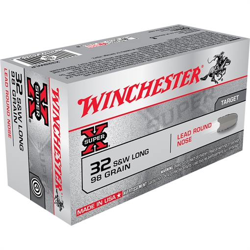 Picture of Winchester Super-X Pistol Ammo 32 S&W Long 98 gr. Lead Round Nose 50 rd. X32SWLP