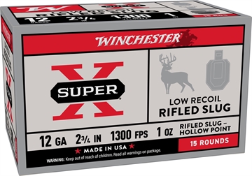 Picture of WINCHESTER SUPER-X RIFLED SLUG 12GA 2.75 1OZ LR 15/10 X12RS15VPR 020892030213