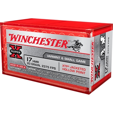 Picture of Winchester Ammo Super X 17HMR 20gr Hornady XTP Hollow Point 50 Per Box/20 Case X17HMR1