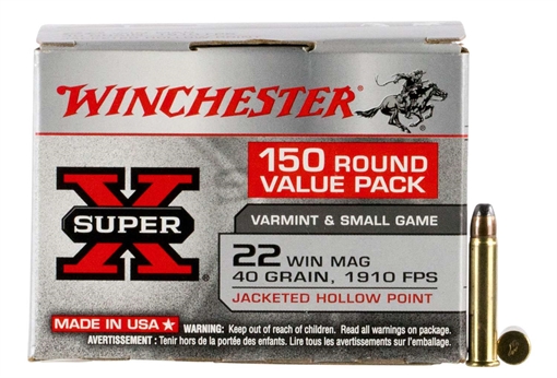 Picture of Winchester Ammo Super X Value Pack 22WMR 40gr Jacketed Hollow Point 150 Per Box/10 Case X22MH150