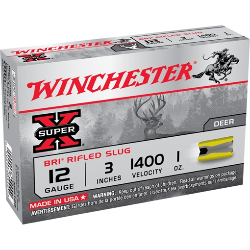 Picture of Winchester Super-X Slug Shotshells 12 ga 3" 1 oz 1400 fps Slug 5/ct XRS123