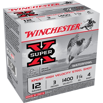 Picture of Winchester Ammo Super X Xpert High Velocity 12Gauge 3" 1 1/4oz 4Shot 25 Per Box/10 Case WEX123H4